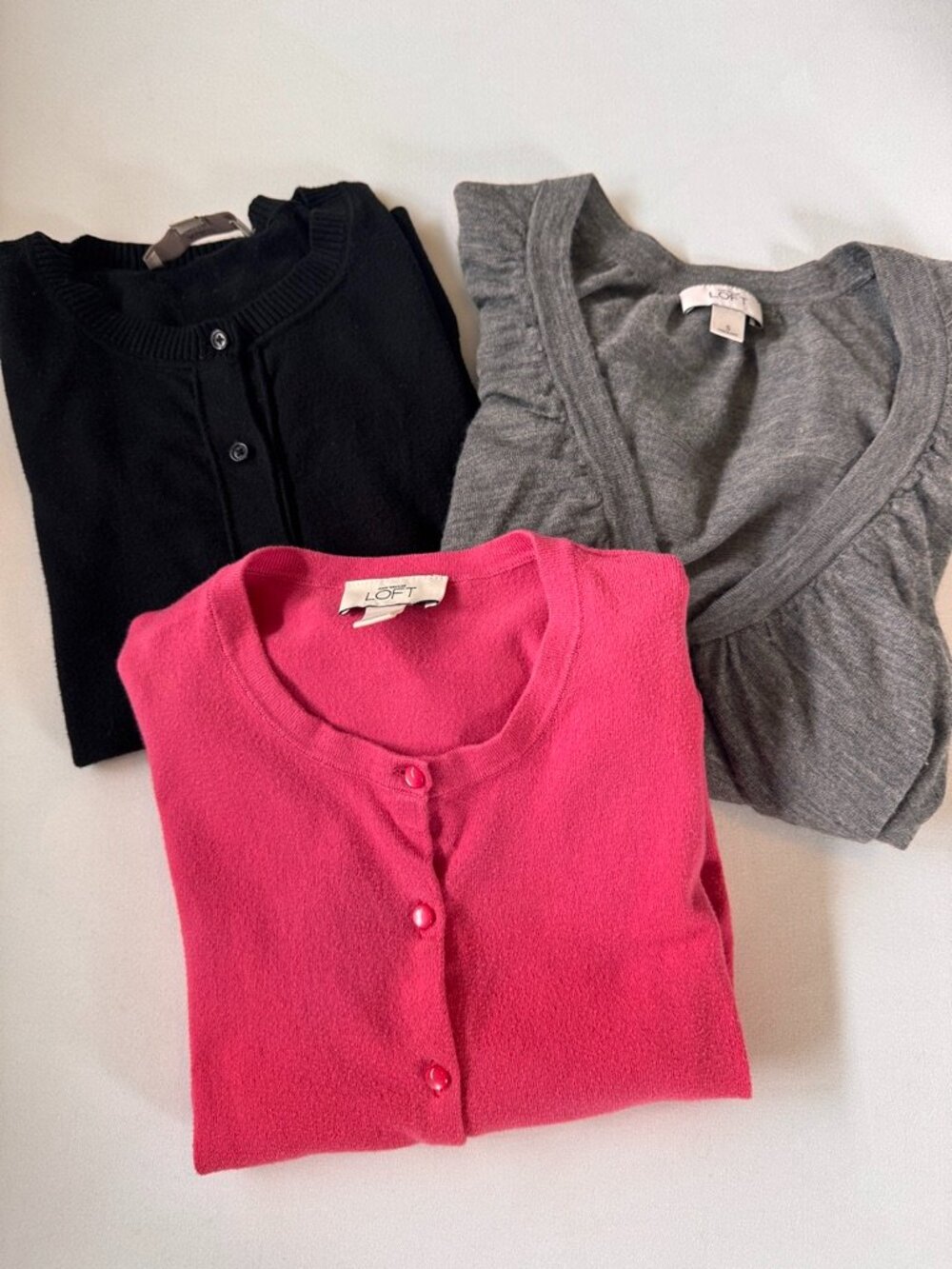 Trio! LOFT Cardigan Bundle (Pink, Black & Grey Classics) - Picture 2 of 13